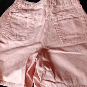 Peach jean shorts
